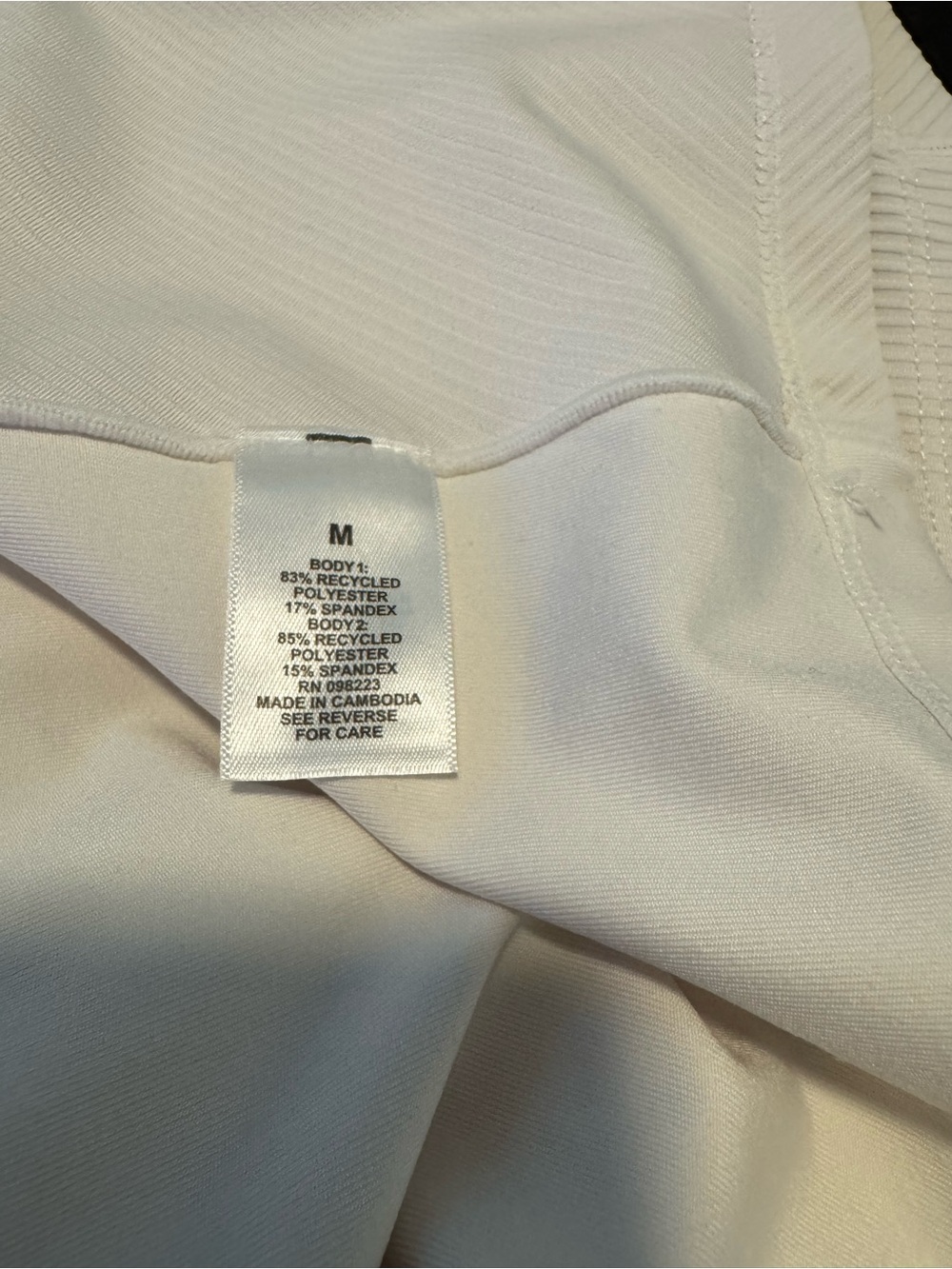 Freely Cream Ribbed Performance Tank Size M - Picture 6 of 6